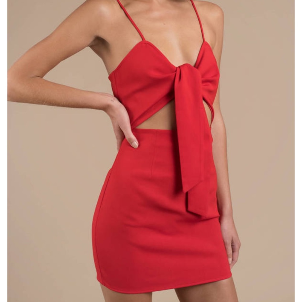 Tobi tie front mini dress
